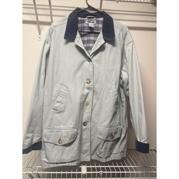 Cherokee Jackets & Blazers - Vtg Cherokee Barn Chore Barn Coat Grey Blue Large EUC